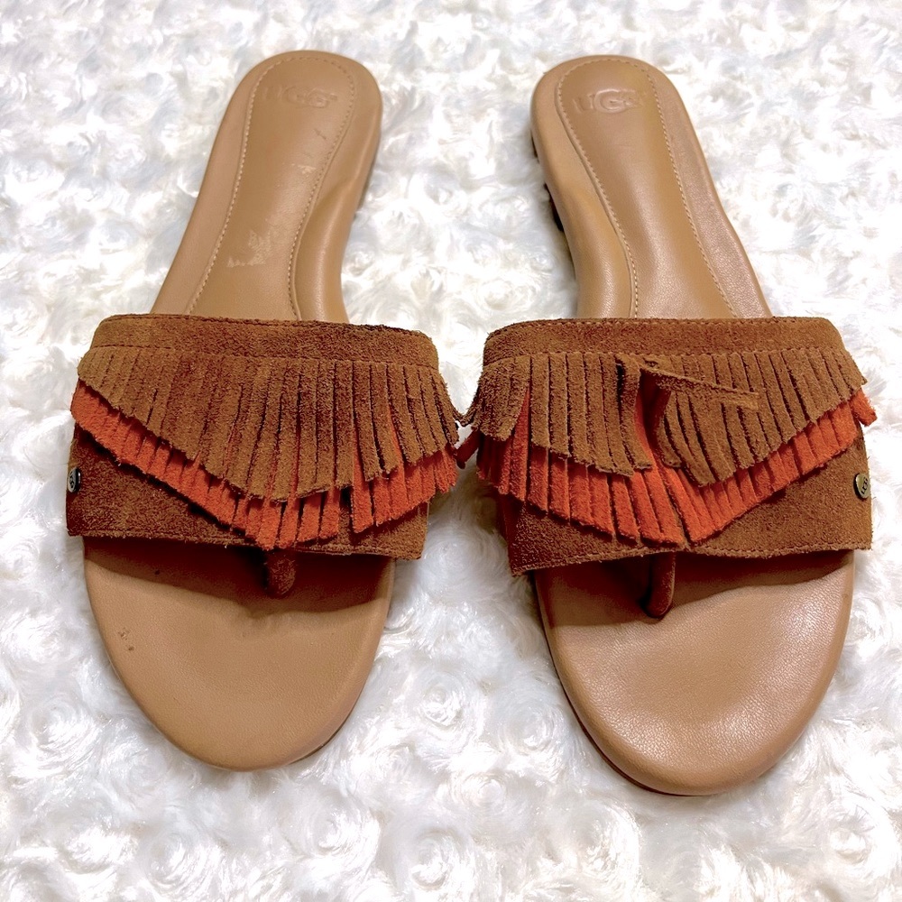 Ugg fringed leather sandals size 8